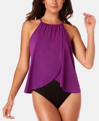 draped one piece swimsuit