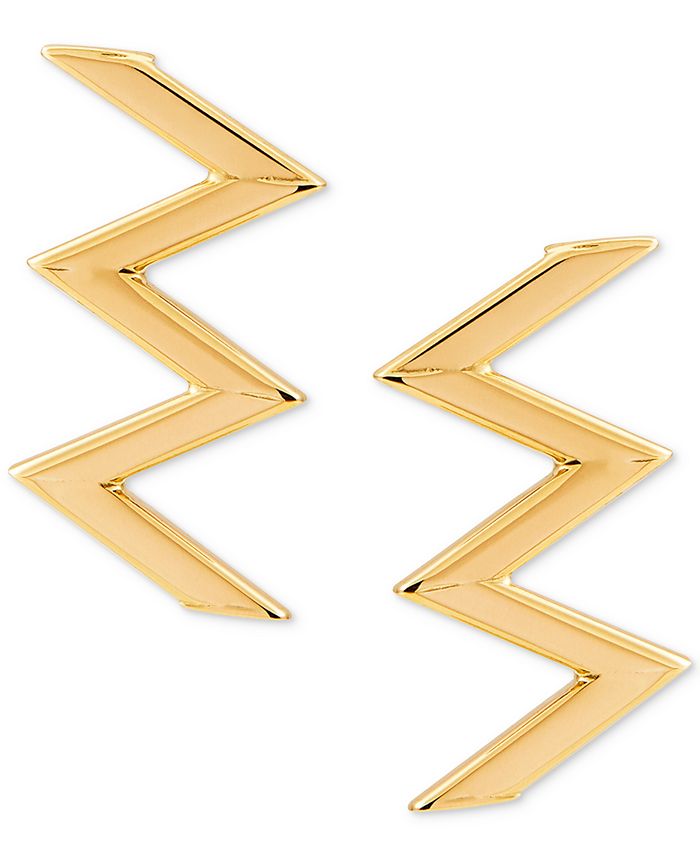 Italian Gold Zigzag Stud Earrings in 10k Gold Macy's
