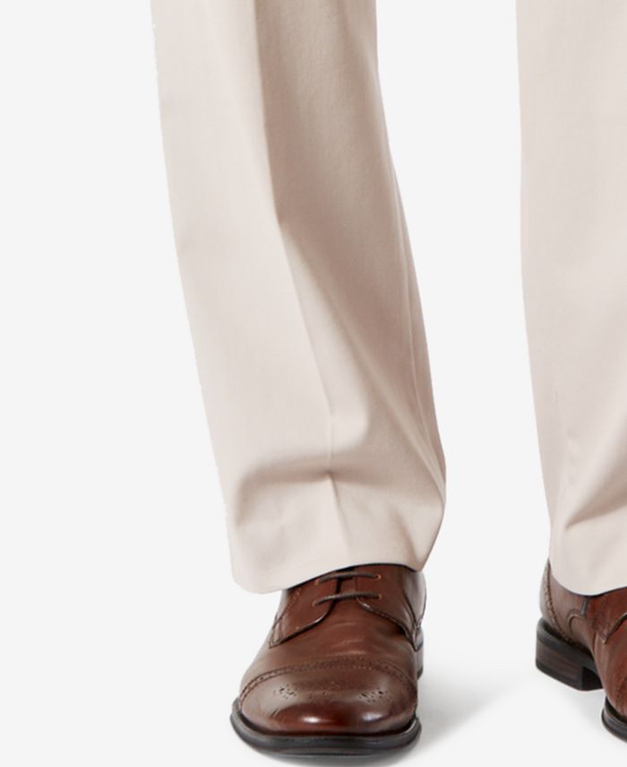 Dockers Men's Big & Tall Easy Classic Pleated Fit Khaki Stretch Pants Beige