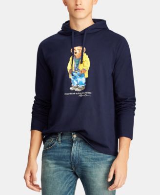 polo bear long sleeve hooded t shirt