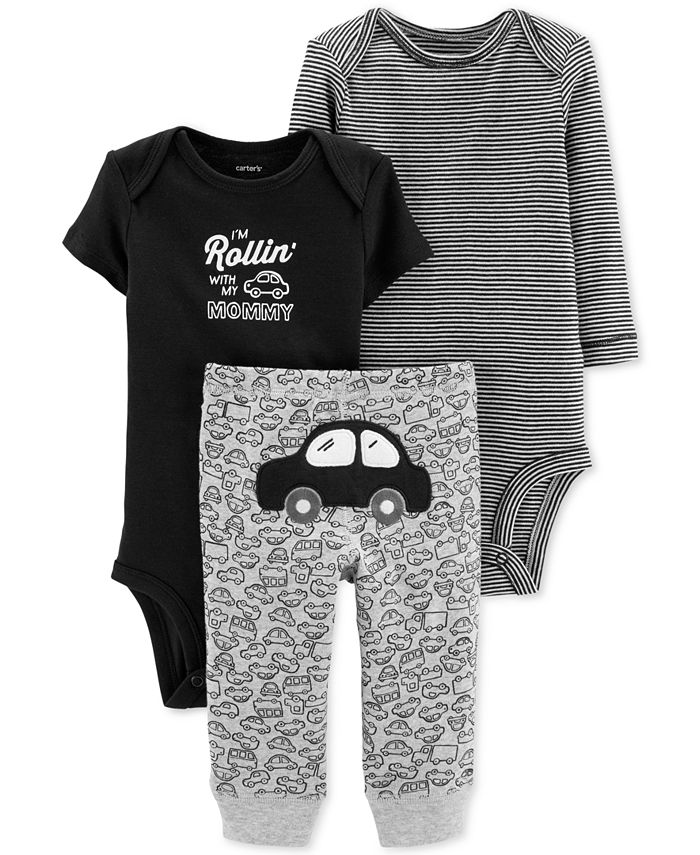 Carter's Baby Boys 3 Piece Bodysuits and Pants Set - Macy's
