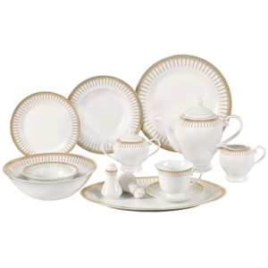 Lorren Home Trends Aria 57-pc Dinnerware Set, Service For 8 In Gold