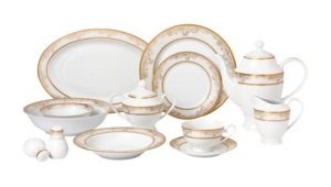 Lorren Home Trends Chloe 57-pc Dinnerware Set, Service For 8 In Gold