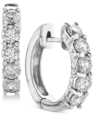 image of Diamond Hoop Earrings (2 ct. t.w.) in 14k White Gold