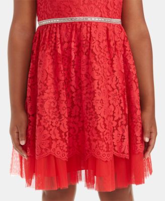 Rare Editions Big Girls Halter Lace Party Dress