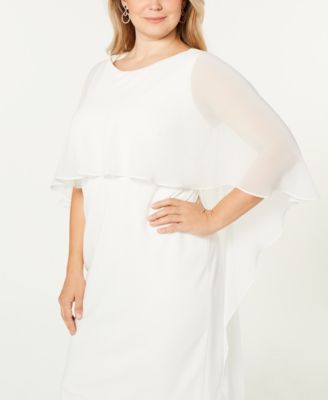 Calvin Klein Plus Size Chiffon-Cape Dress