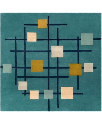 Livabliss - Forum FM-7201 Teal 6' Square Area Rug