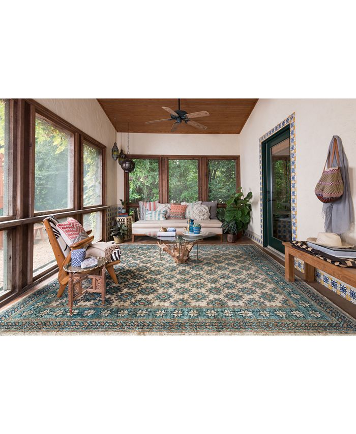 Loloi Nomad Jute NM01 Beige/Ocean 18" Square Swatch & Reviews Rugs