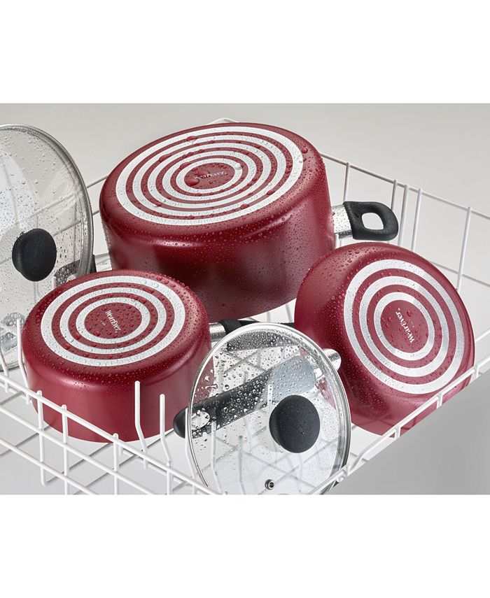 WearEver Complete Red Nonstick 10pc. Cookware Set Macy's