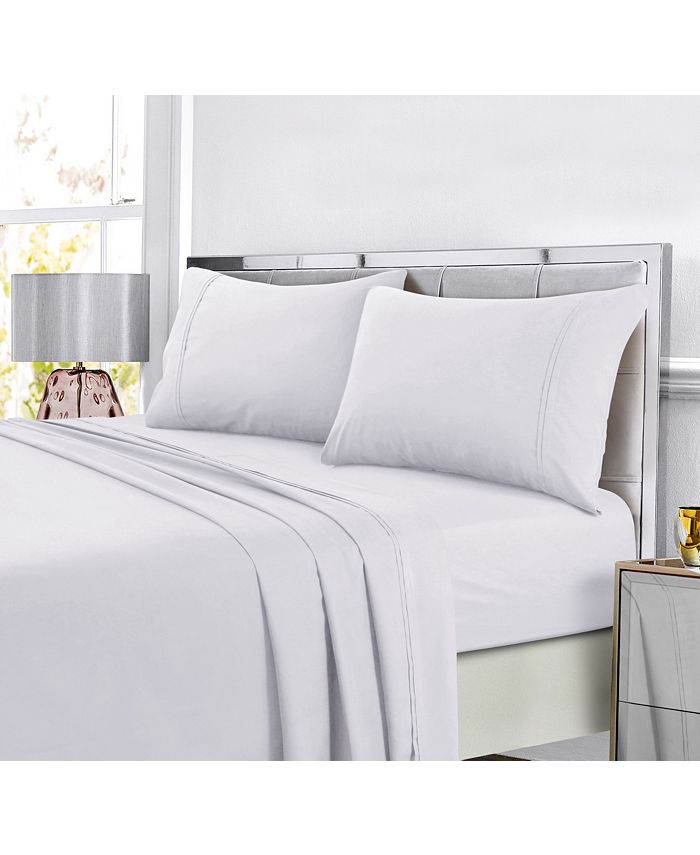 Tribeca Living Super Soft Solid DP EasyCare Extra Deep Pocket Full Sheet Set Macy's