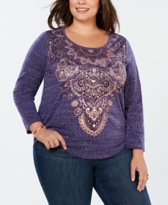 macy's style & co plus size tops