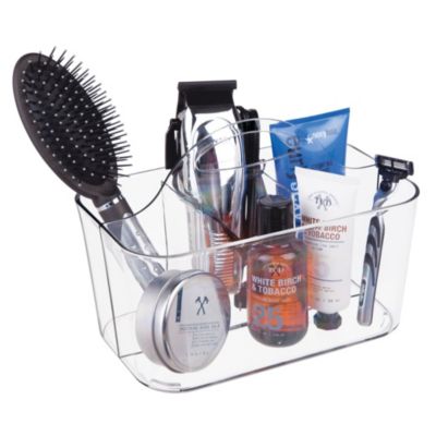 iDesign 4-Section Storage Caddy Organizer with Handle - Clear