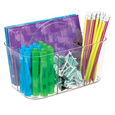 iDesign 4-Section Storage Caddy Organizer with Handle - Clear