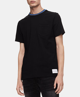 Calvin Klein Jeans Men's Striped-Collar Ringer T-Shirt - Macy's