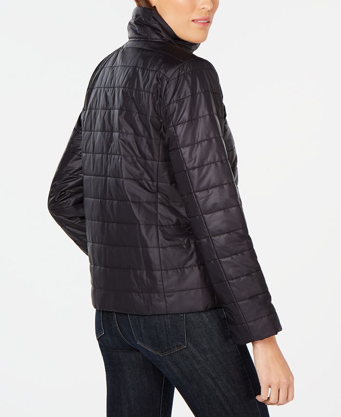 Eileen Fisher High-Neck Quilted Jacket, Regular & Petite - Macy's
