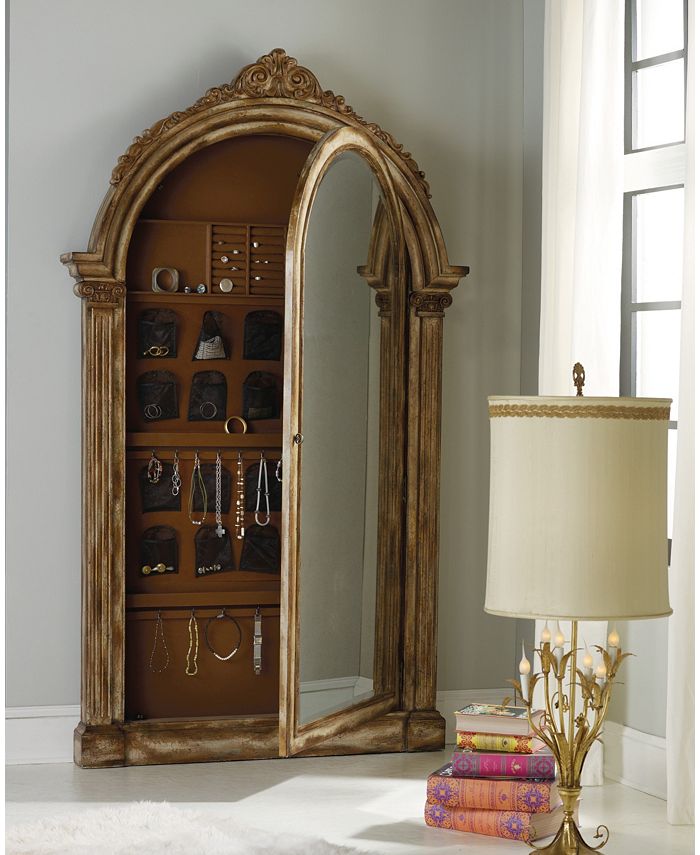 Hooker Furniture Melange Vera Floor Mirror with Jewelry Armoire Storage