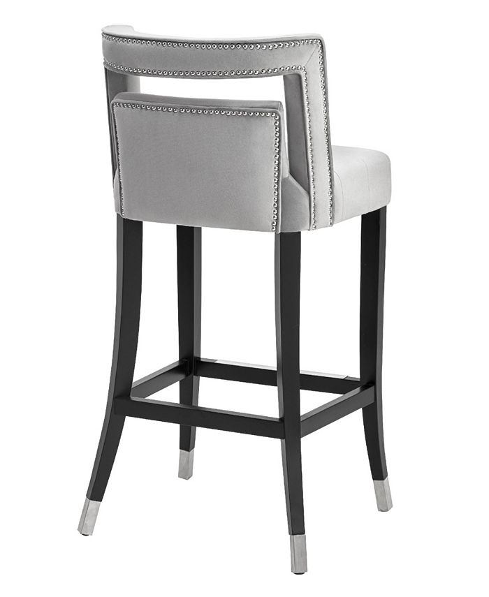TOV Furniture Hart Grey Velvet Bar Stool Macy's