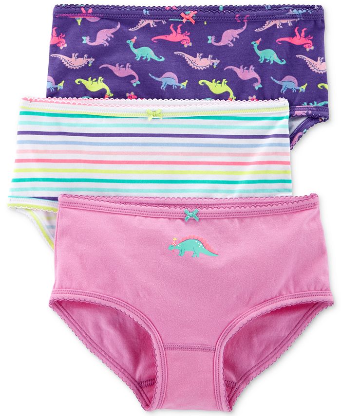 Carter's Little & Big Girls 3-Pk. Dinosaurs & Stripes Printed Underwear -  Macy's