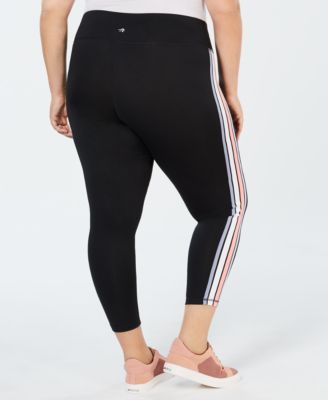 Ideology Plus Size Wavy-Stripe Cropped Leggings, Created for Macy's