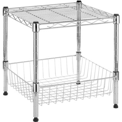 Whitmor - Stacking Shelf with Basket