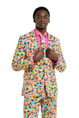 Men's Party Funny Crazy Prom Suit Costume - Testival - Comes With Includes Blazer, Pants and Tie