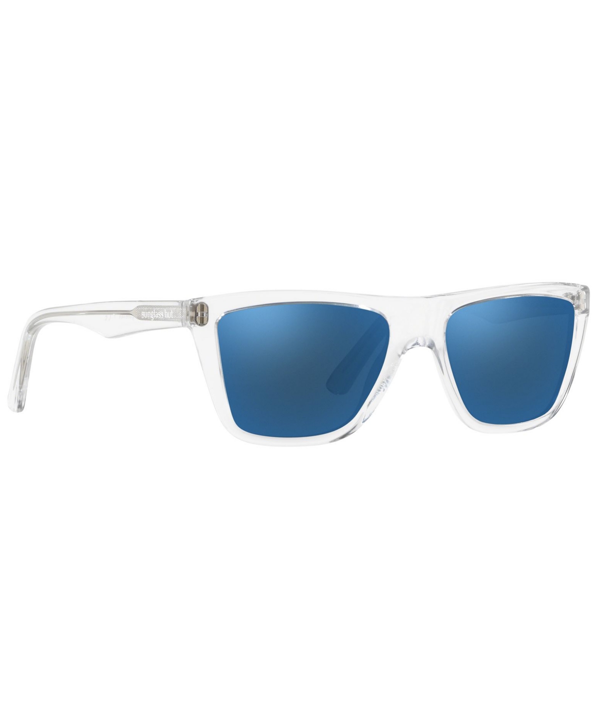 Shop Sunglass Hut Collection Sunglasses, Hu2014 53 In Trasparent,blue Mirror Blue