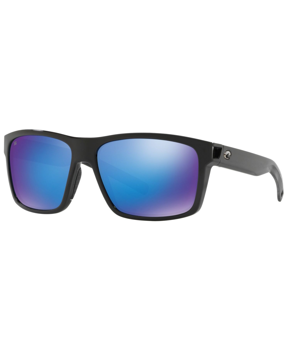 Costa Del Mar Polarized Sunglasses, Slack Tide 60 In Black Shiny,blue Mirror Polar