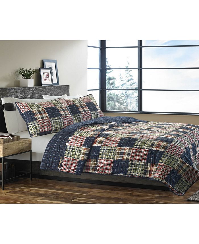Eddie Bauer Madrona Navy Plaid Quilt Set & Reviews Quilts