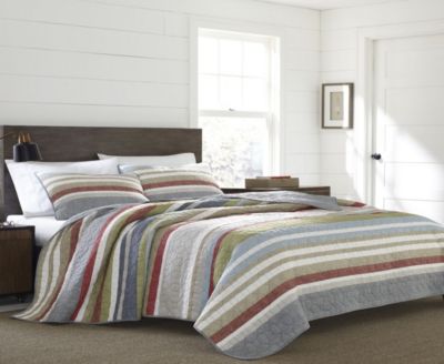 Eddie Bauer Salmon Ladder Stripe Quilt Collection Bedding