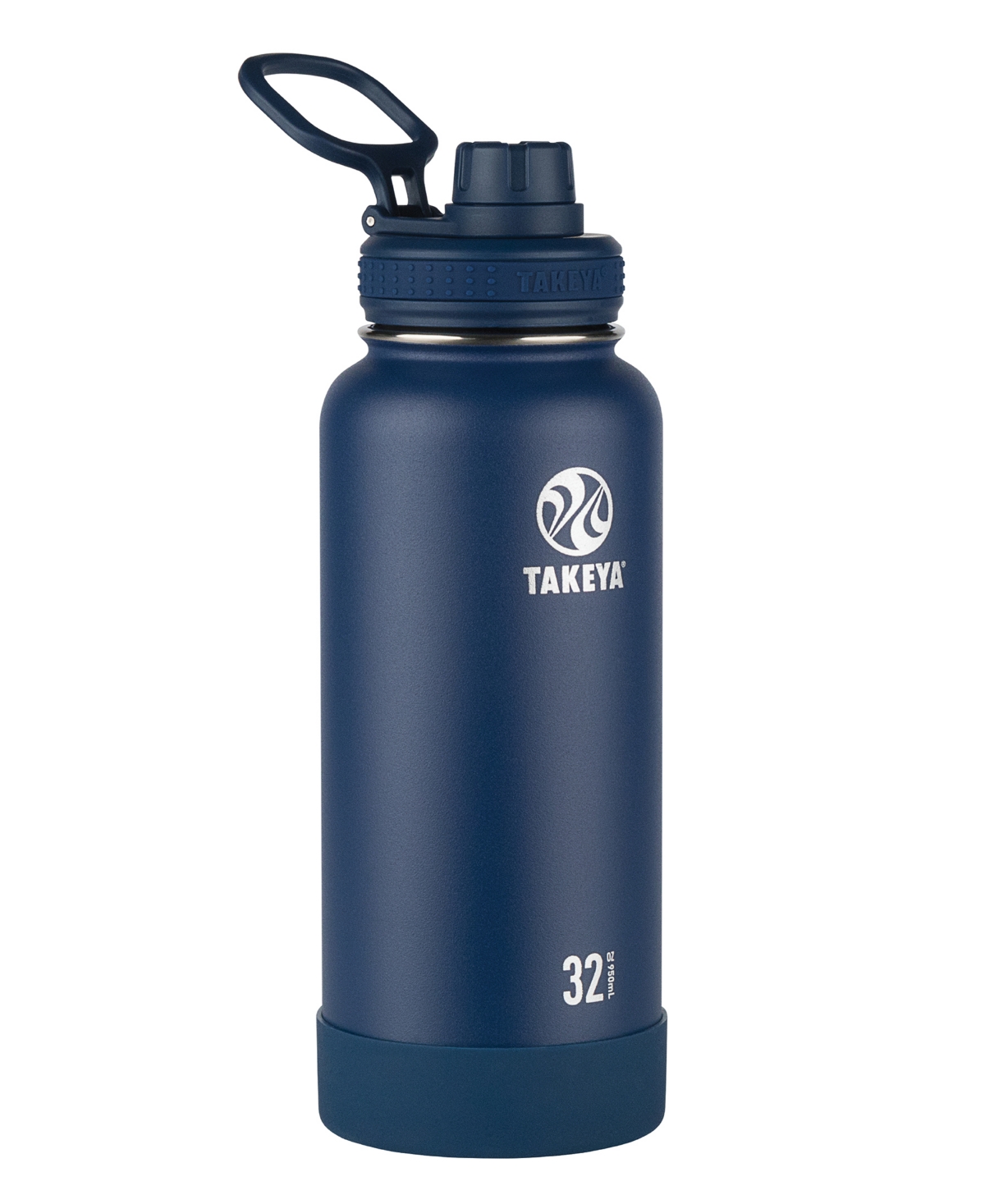 Shop Takeya Actives 32oz Insulated Stainless Steel Water Bottle With Insulated Spout Lid In Midnight