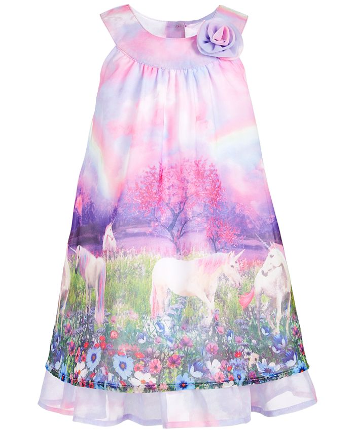 Blueberi Boulevard Toddler Girls Unicorn Chiffon Shift Dress Macy s