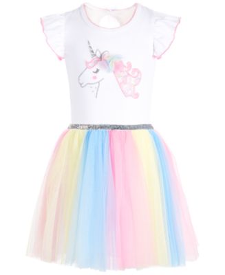 Bonnie Jean Little Girls Rainbow Unicorn Dress - Macy's