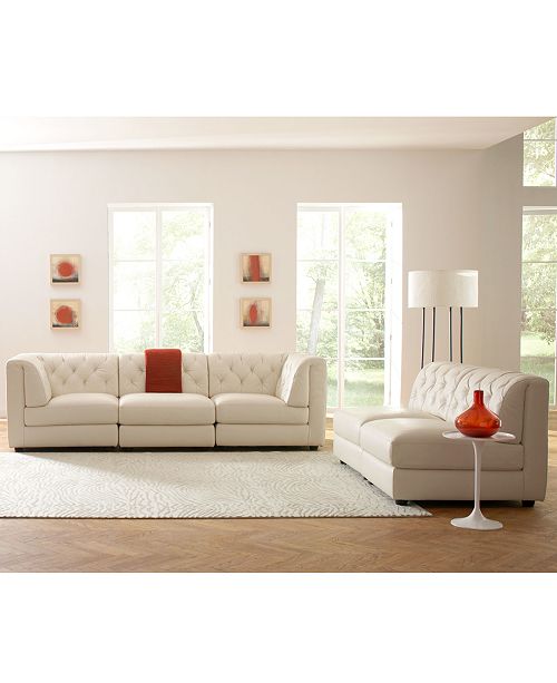 Furniture Rosario Leather Modular Living Room Furniture Collection with Sets & Pieces ...
