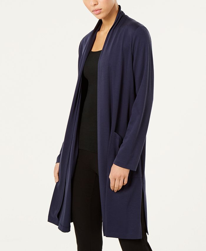 Eileen Fisher Tencel Stretch Open Front Cardigan Regular Petite