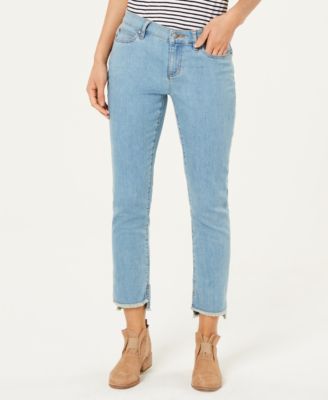 Eileen Fisher - Raw High-Low Hem Slim-Fit Jeans