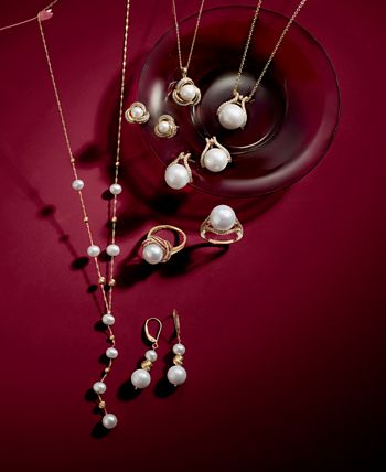 EFFY Collection - Cultured Freshwater Pearl (5, 6, & 7mm) Lariat Necklace in 14k Gold