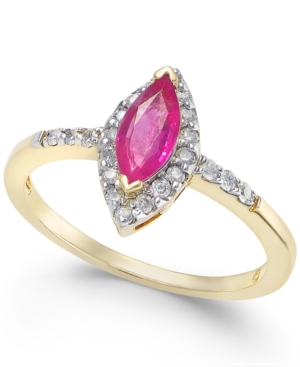 image of Ruby (3/4 ct. t.w.) & Diamond (1/5 ct. t.w.) Ring in 14k Gold