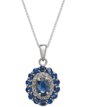 image of Sapphire (2-1/8 ct. t.w.) & Diamond (1/6 ct. t.w.) 18