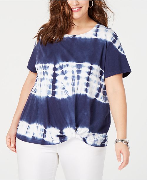 Inc International Concepts I N C Plus Size Cotton Tie Dye Twist