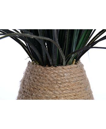 Vintage Home - 30" Tall Grass With Twigs In Black Ceramic Pot
