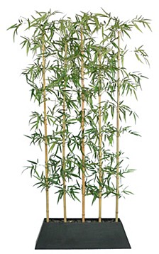 96" Tall Silk Bamboo Tree Screen Artificial Home Décor Faux With Wood Planter
