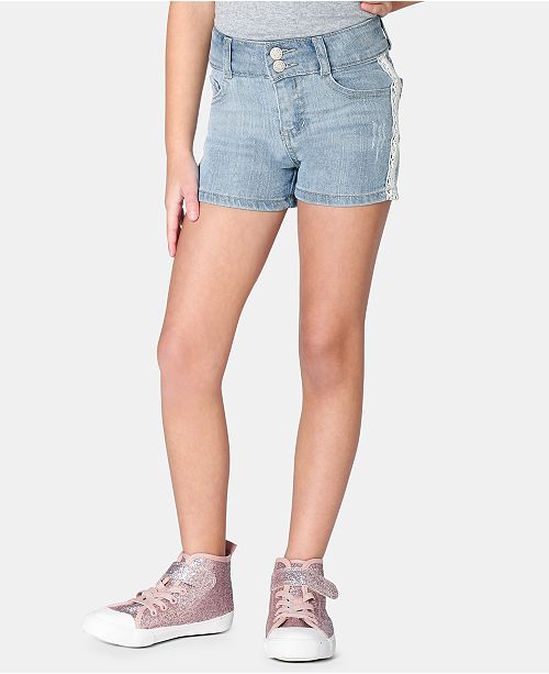 Epic Threads Little Girls LaceTrim Denim Shorts, Created for Macy's