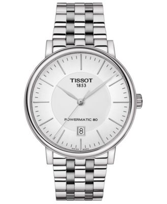 Tissot - Men's Swiss Automatic T-Classic Carson Powermatic 80 Stainless Steel Bracelet Watch 40mm