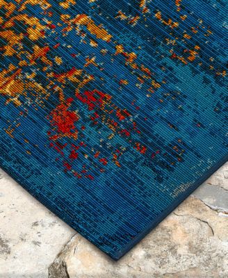 Marina 8046 Suzanie Blue 7'10" x 9'10" Indoor/Outdoor Area Rug