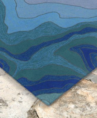 Ravella 2267 Mykonos Blue 2' x 8' Indoor/Outdoor Runner Area Rug