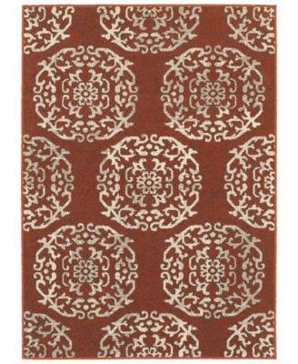Oriental Weavers - Highlands 6672B Red/Beige 6'7" x 9'6" Area Rug