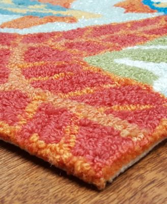 Ravella 2256 Ocean Scene Blue 3'6" x 5'6" Indoor/Outdoor Area Rug