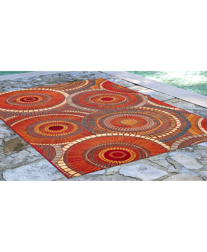 Liora Manne' Marina 8035 Circles 3'3" x 4'11" Indoor/Outdoor Area Rug