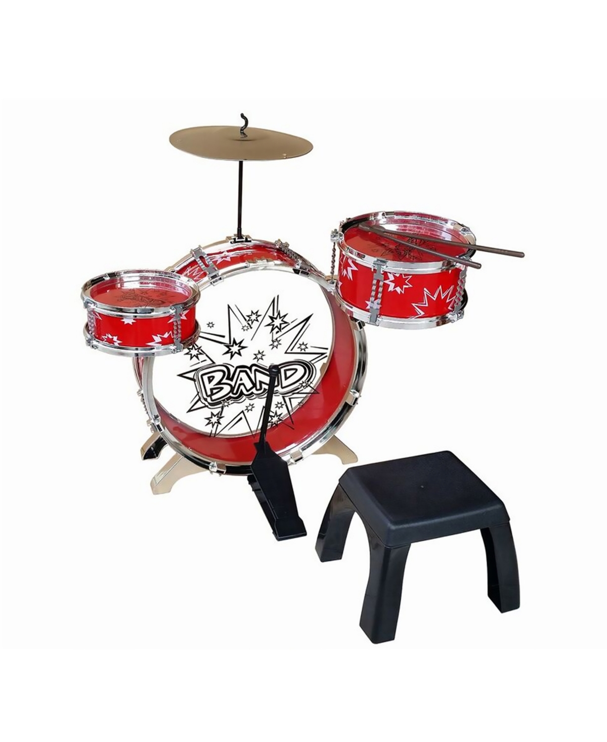 Ready Ace Kiddy Jazz Drum Set With Stool In Red
