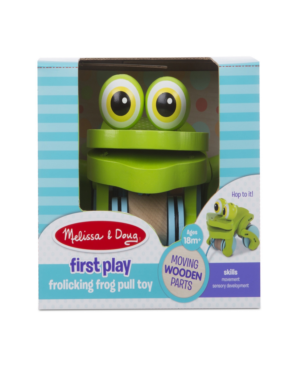 Shop Melissa & Doug First Play Frolicking Frog Wooden Pull Toy In Multi